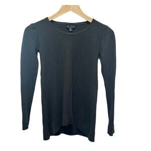 Willi Smith sweater 100% merino wool grey sweater with buttons up back sz small